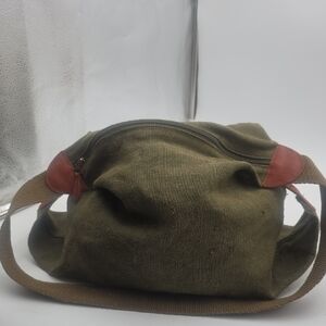 Vintage Mulberry Company Olive Green Canvas Shoulder Bag